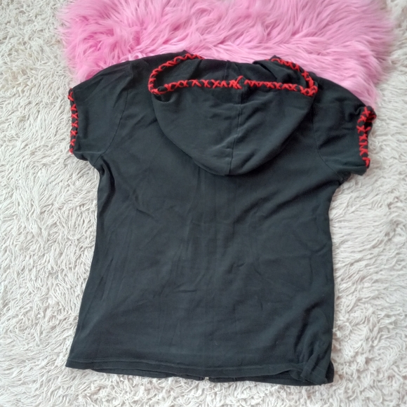 SOLD@hosted shop! Customized TRIPP NYC vintage short-sleeve zip hoodie top! - Picture 13 of 16